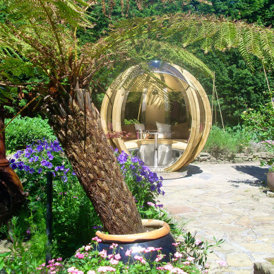 Relax in an Ornate Rotating Garden Pod